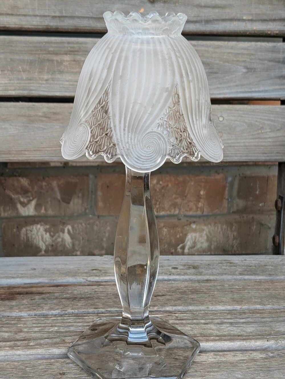 PartyLite Fairy Lamp Shade On Crystal Candlestick